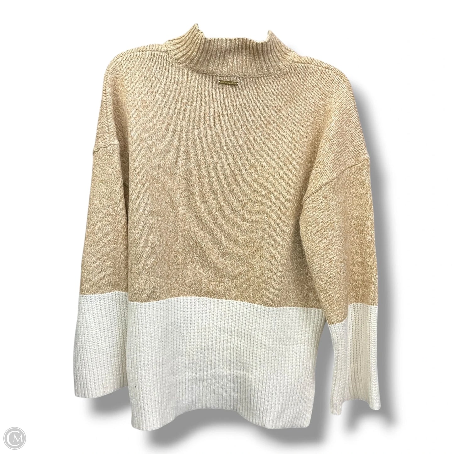 Sweater By Michael By Michael Kors In Cream & Tan, Size: L