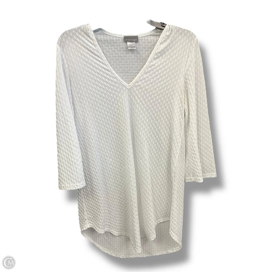 Top Long Sleeve By Clothes Mentor In White, Size: M