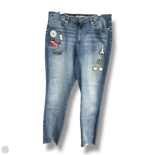 Pants Designer By Karl Lagerfeld In Blue Denim, Size: 16