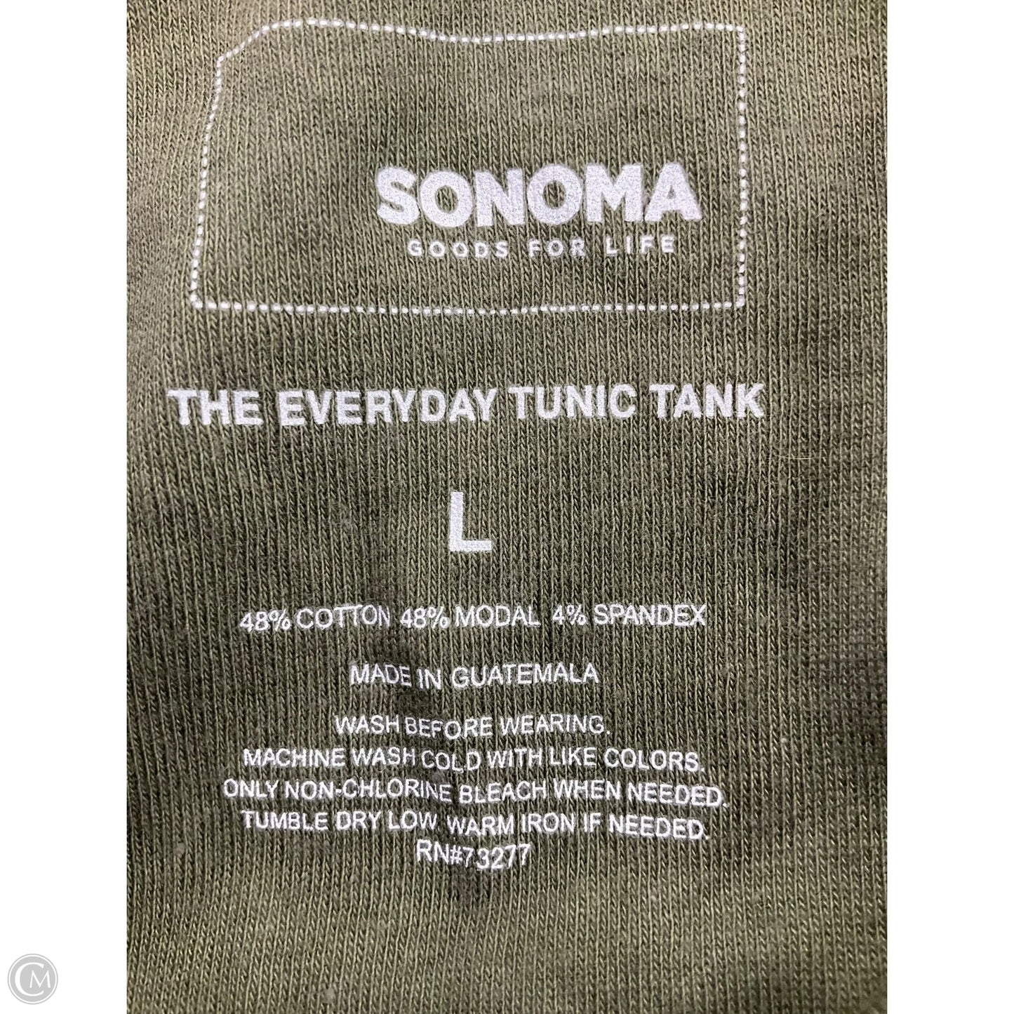 Tank Top By Sonoma In Green, Size: L