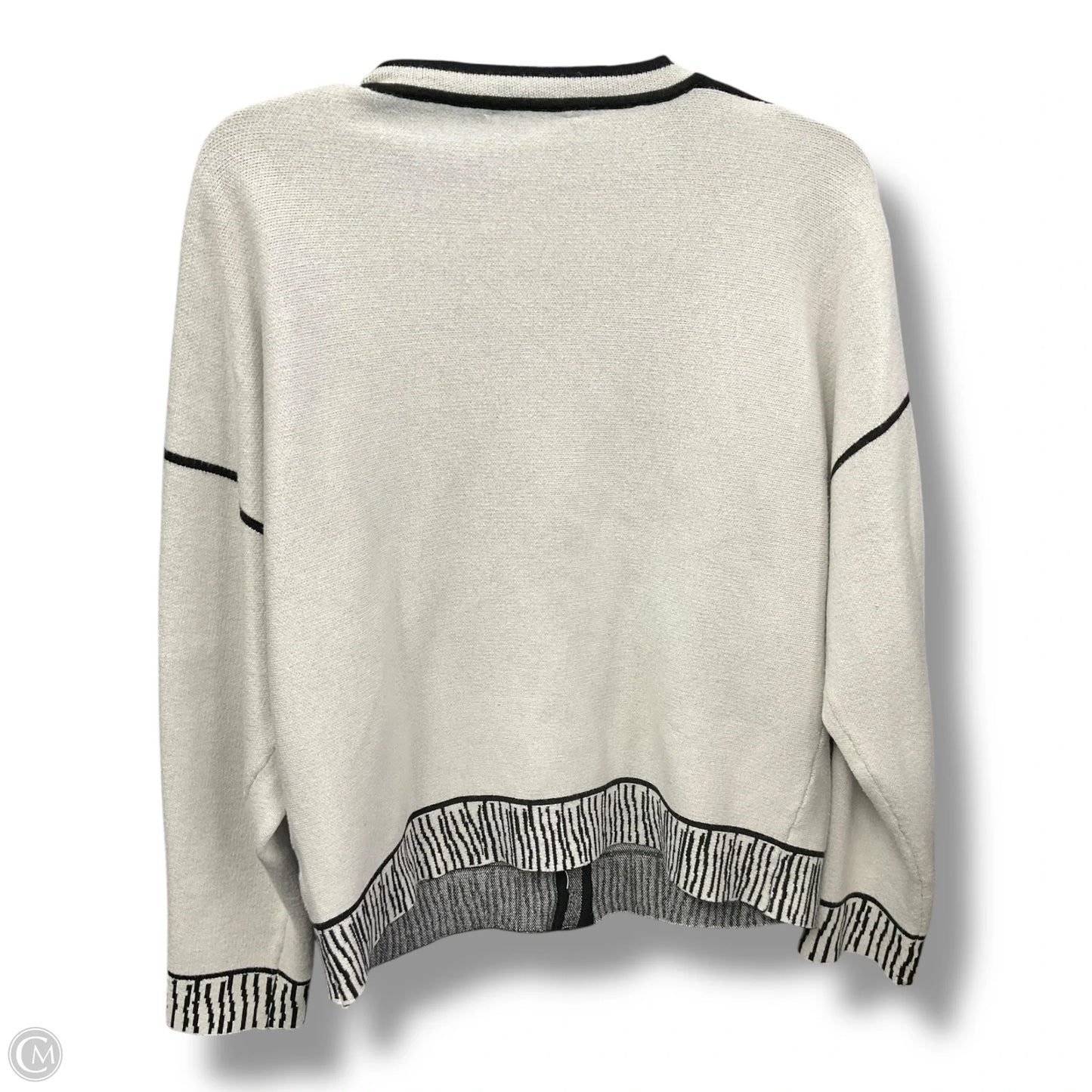 Sweater Cardigan By Davi & Dani In Black & White, Size: L