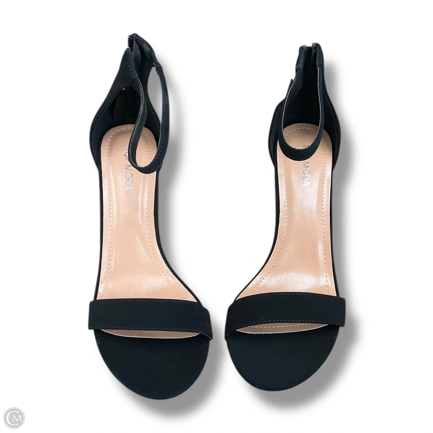 Sandals Heels Block By Top Moda In Black, Size: 10