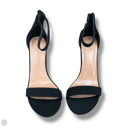 Sandals Heels Block By Top Moda In Black, Size: 10