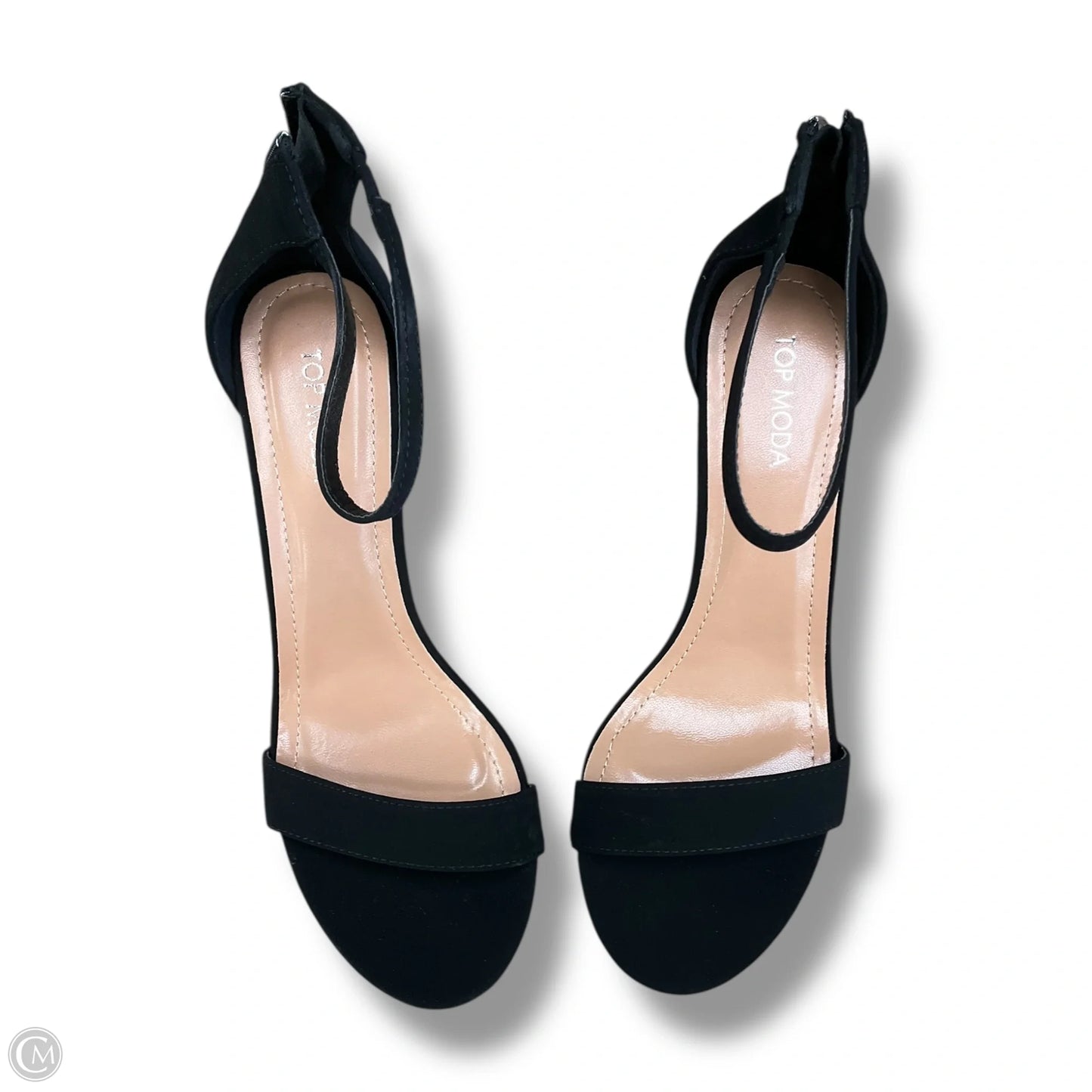 Sandals Heels Block By Top Moda In Black, Size: 10