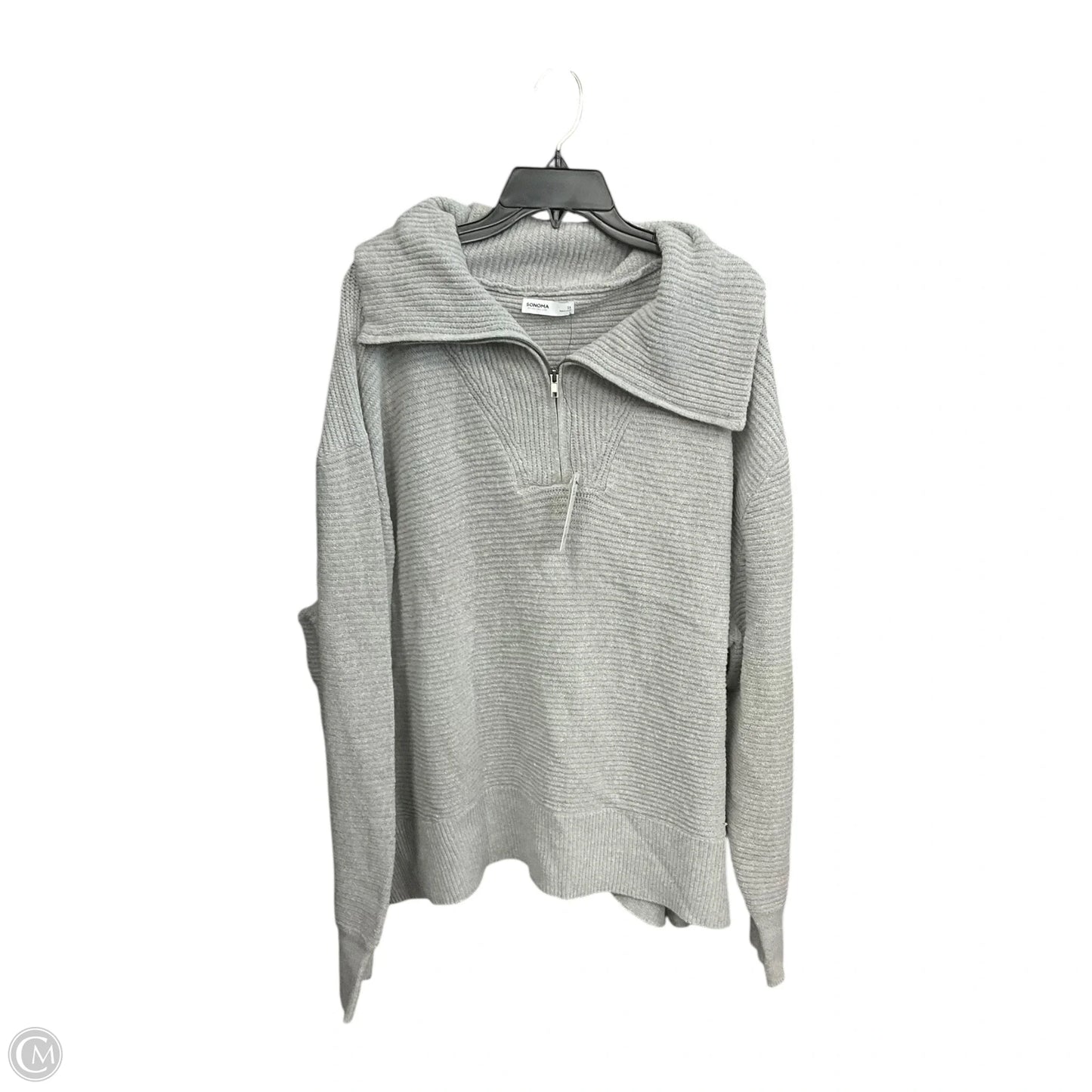 Sweater By Sonoma In Grey, Size: 3x
