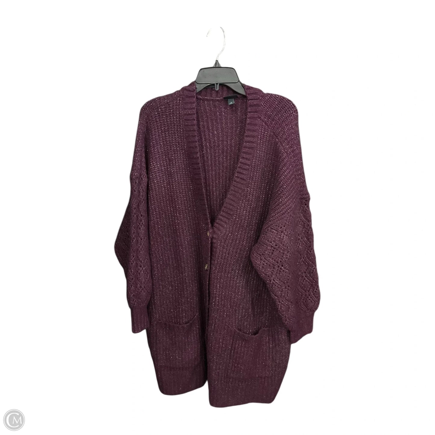Sweater Cardigan By Torrid In Purple, Size: 3x