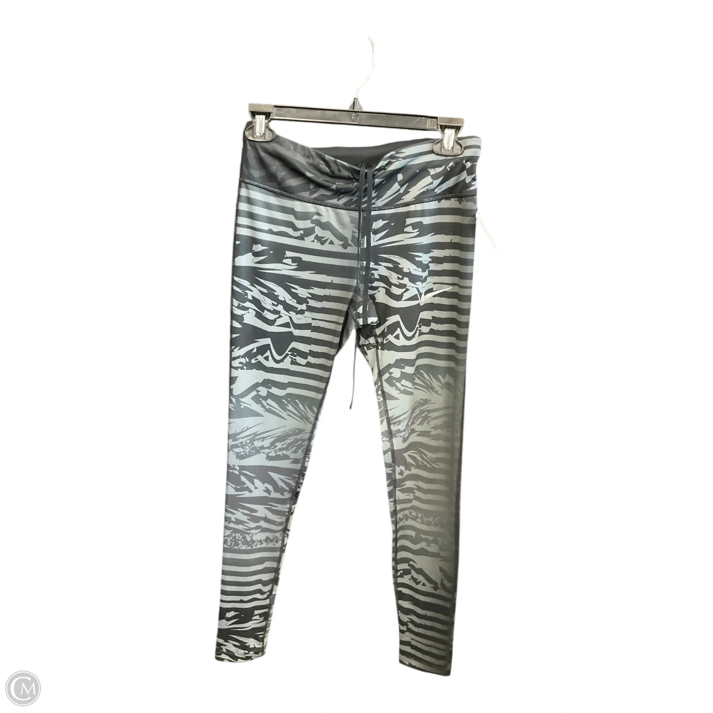 Athletic Leggings By Nike Apparel In Black & Grey, Size: M