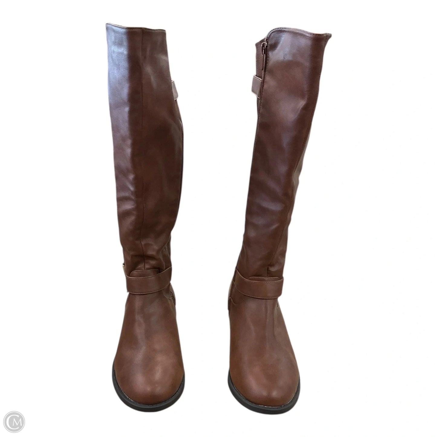 Boots Mid-calf Flats By Torrid In Brown, Size: 9