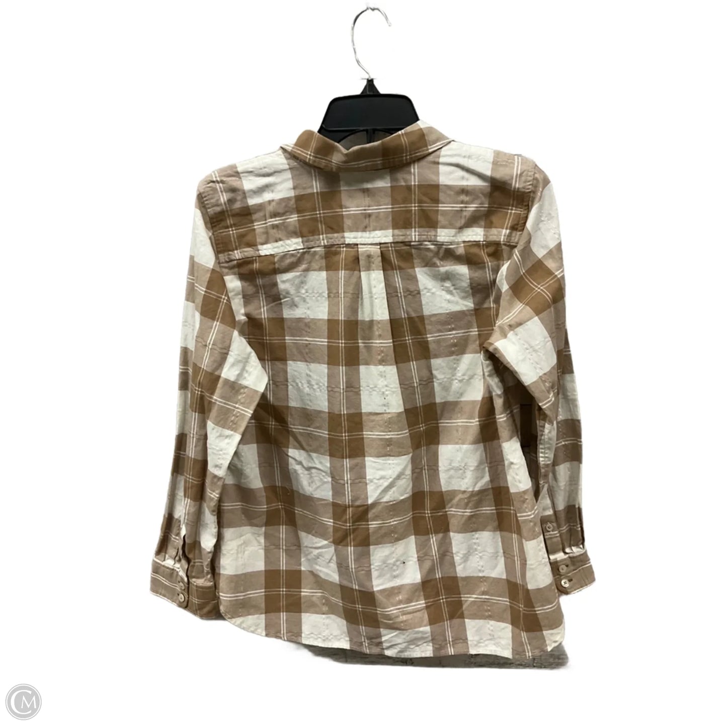 Blouse Long Sleeve By Talbots In Plaid Pattern, Size: Lp