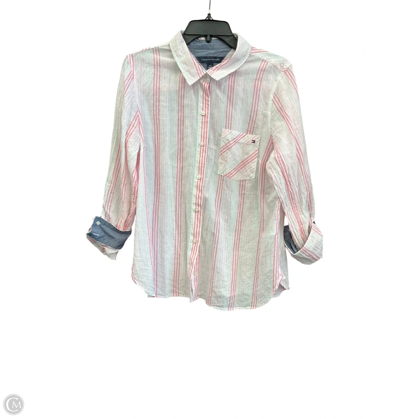Top Long Sleeve By Tommy Hilfiger In Pink, Size: L