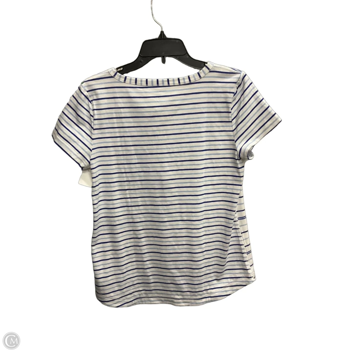 Top Short Sleeve By Talbots In Striped Pattern, Size: M