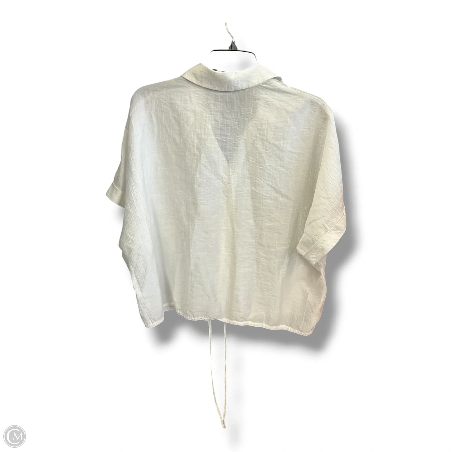 Blouse Short Sleeve By Adrianna Papell In White, Size: Xl