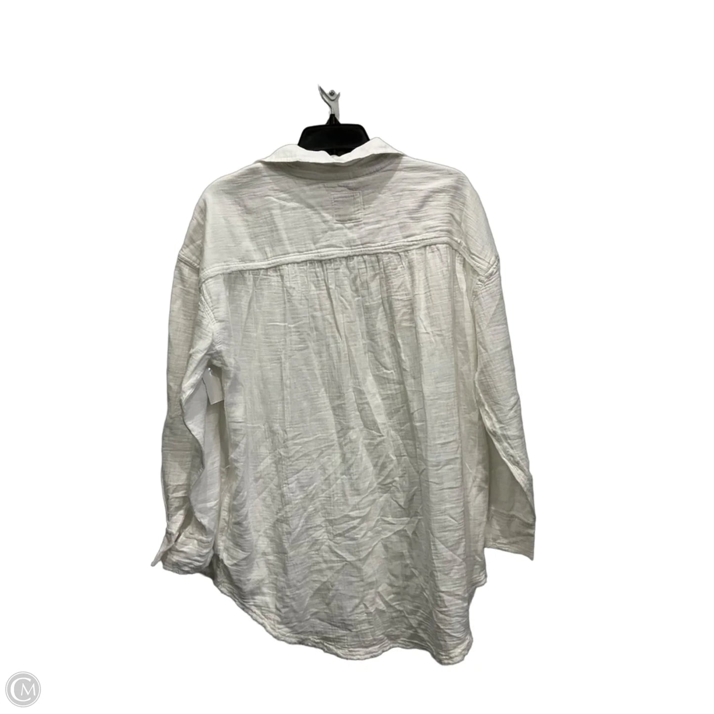 Blouse Long Sleeve By Aerie In White, Size: Sp