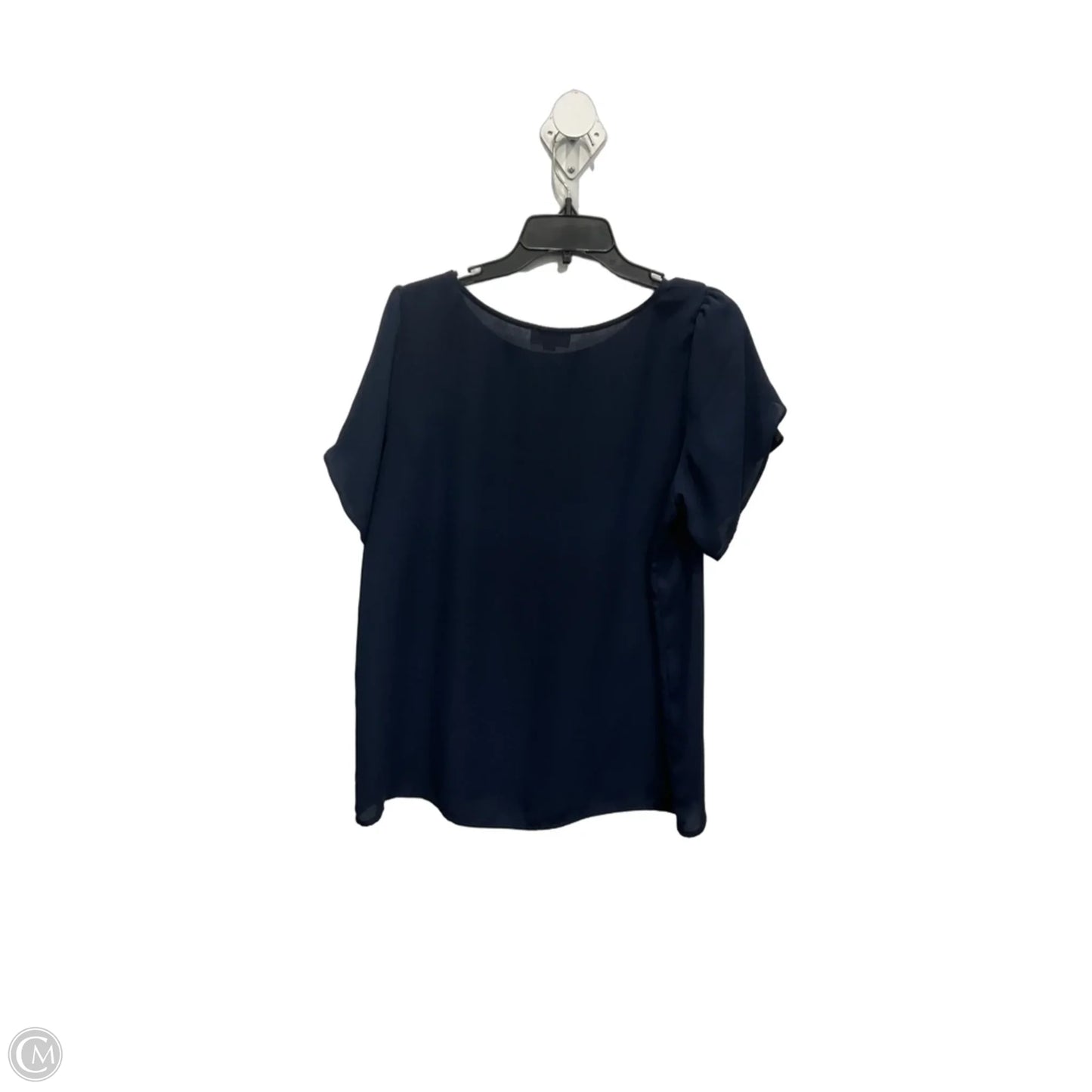 Top Short Sleeve By Loft In Navy, Size: L