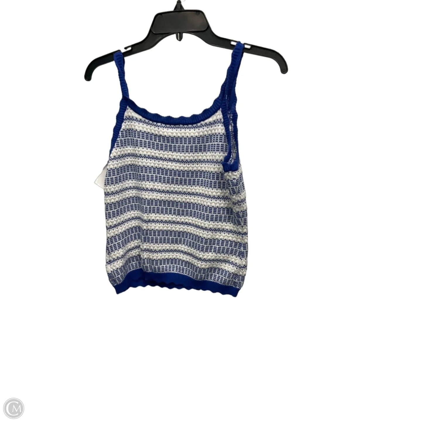 Top Sleeveless By Skies Are Blue In Blue & White, Size: L