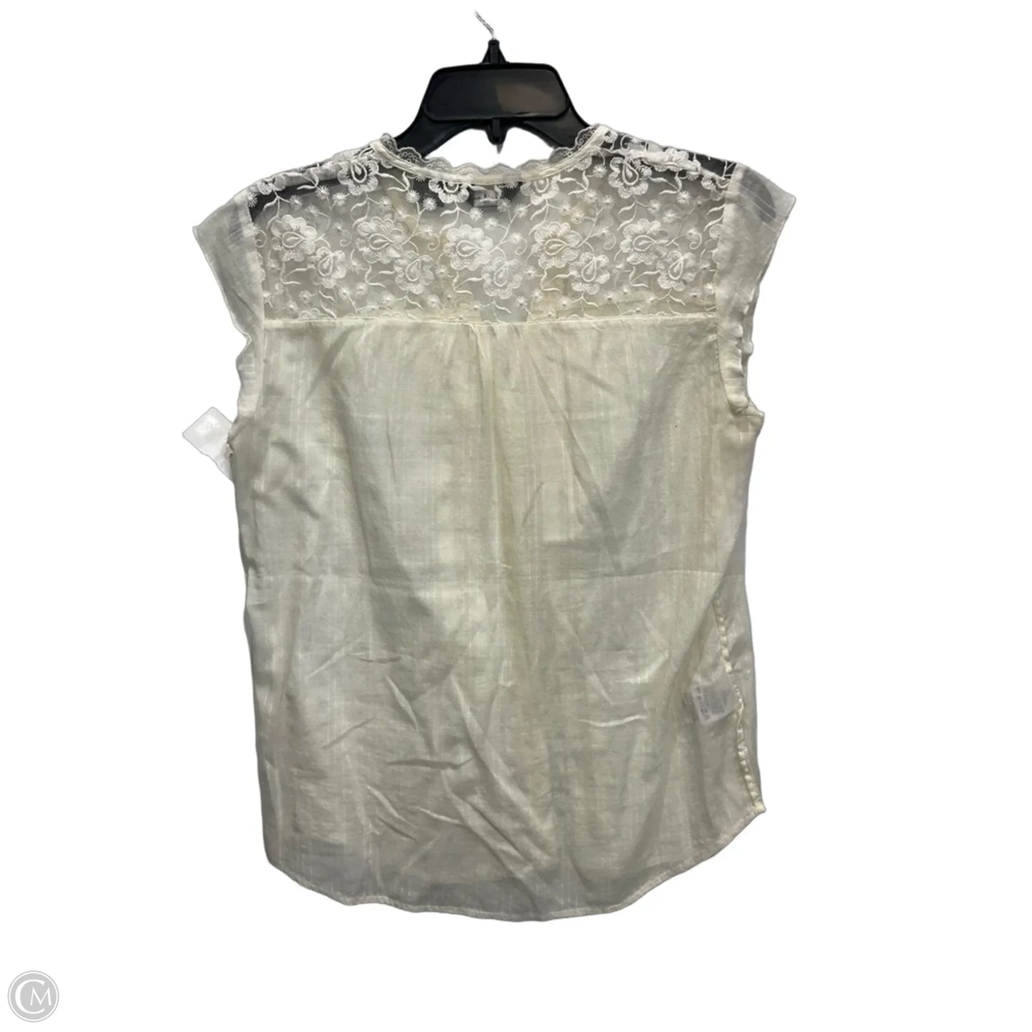Blouse Sleeveless By Eddie Bauer In Cream, Size: S
