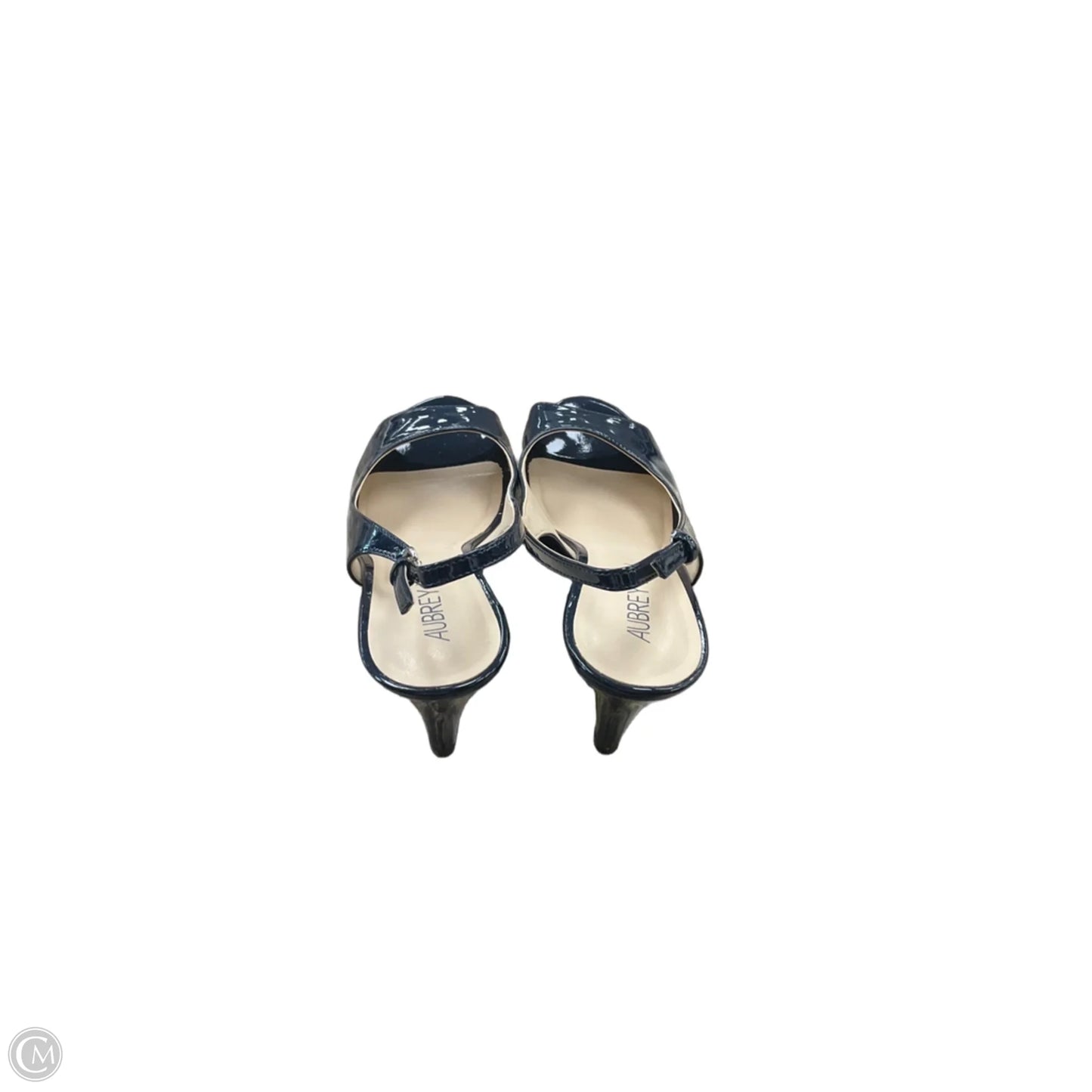 Sandals Heels Kitten By Clothes Mentor In Navy, Size: 7.5