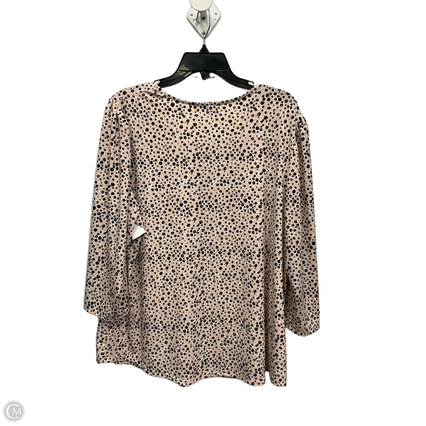Top 3/4 Sleeve By Adrianna Papell In Black & Pink, Size: 1x