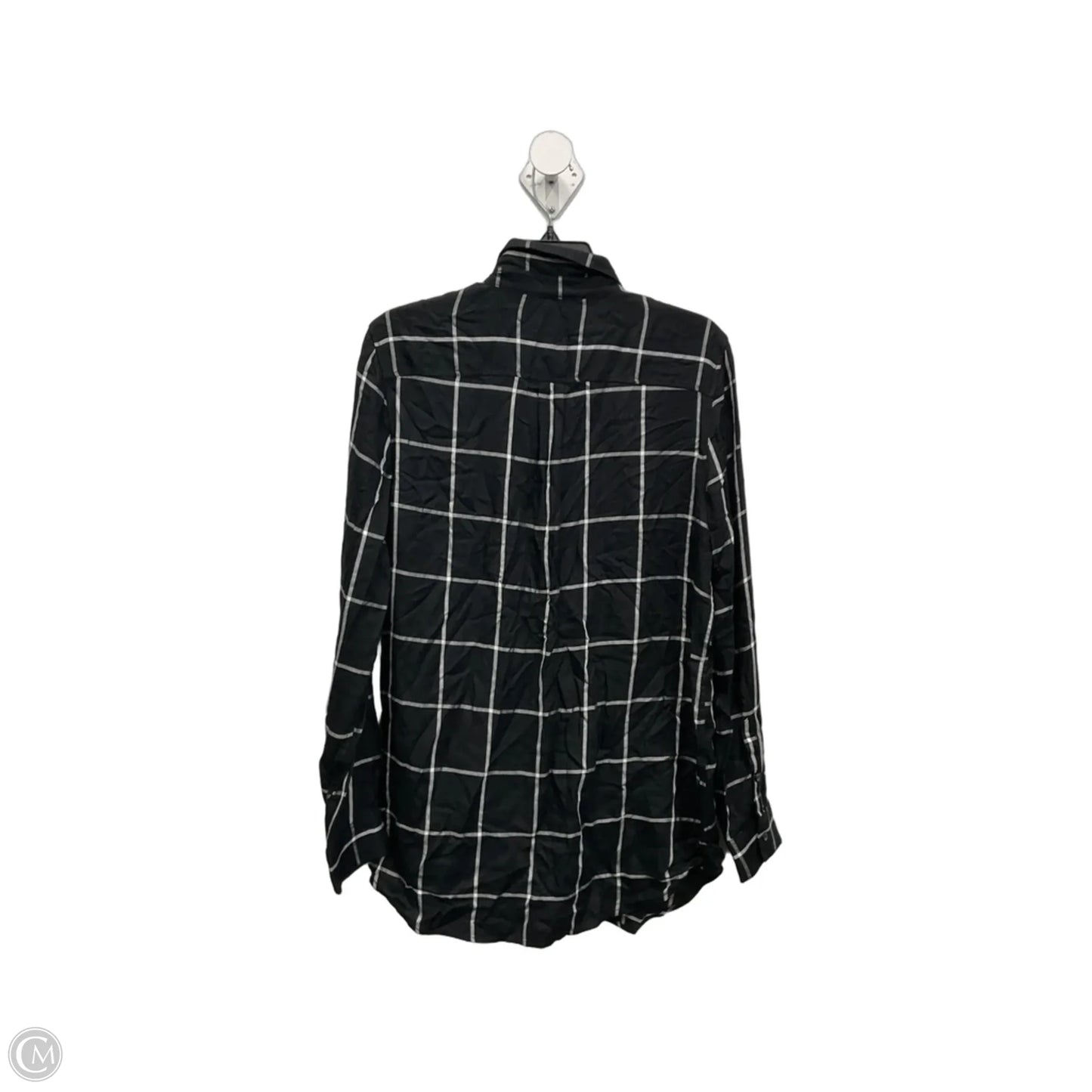 Blouse Long Sleeve By Banana Republic In Black & White, Size: M