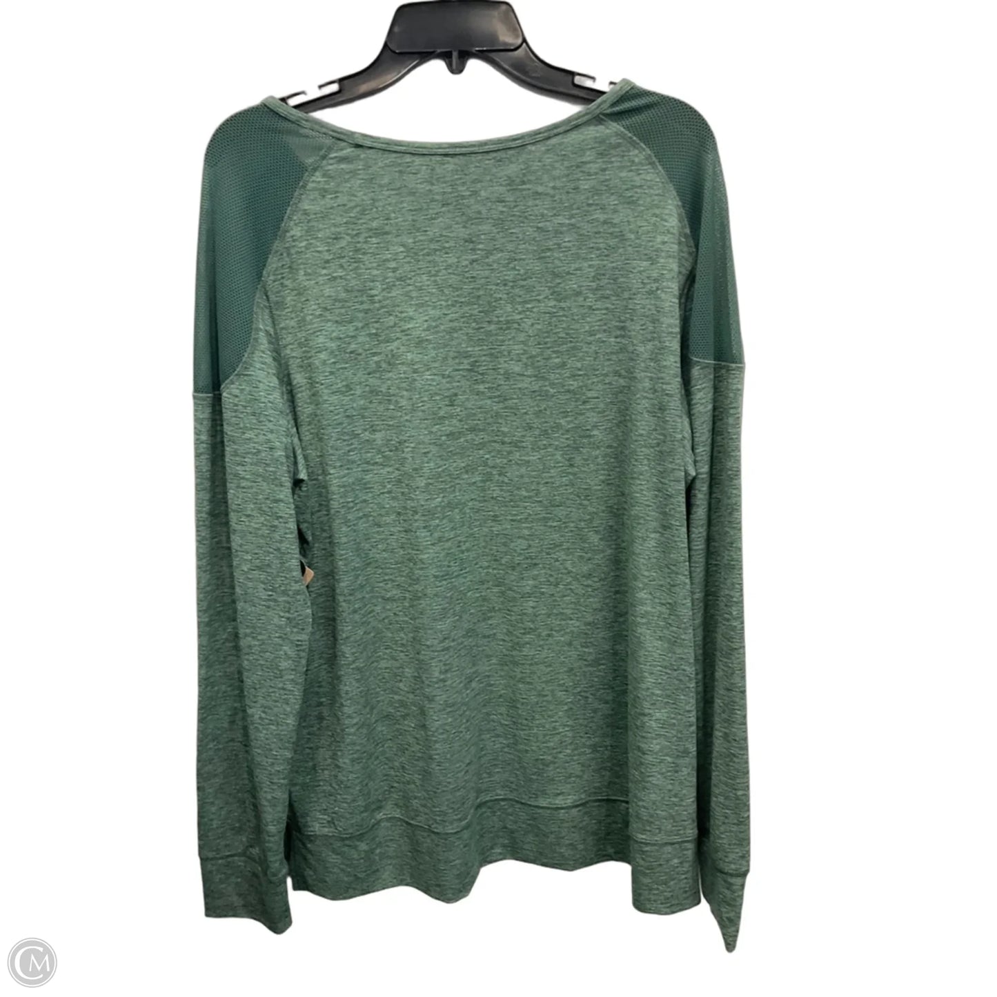 Athletic Top Long Sleeve Crewneck By Reebok In Green, Size: Xl