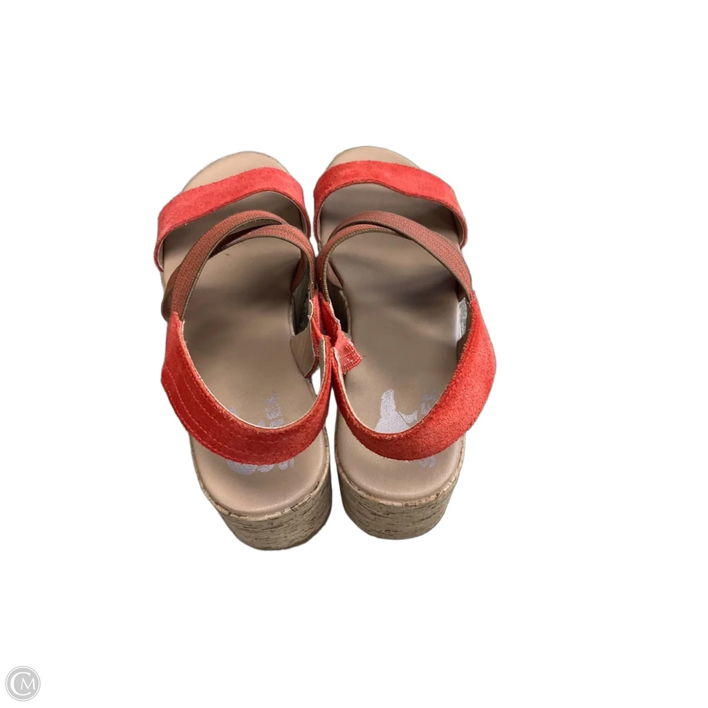 Sandals Heels Wedge By Sorel In Orange & Tan, Size: 10