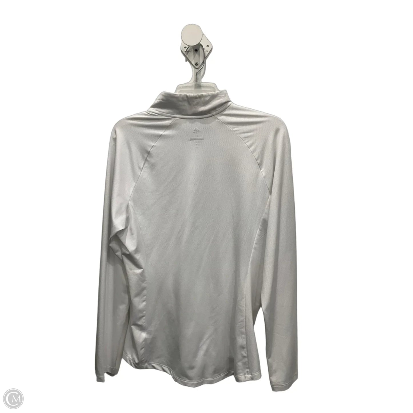 Athletic Top Long Sleeve Collar By Adidas In White, Size: L