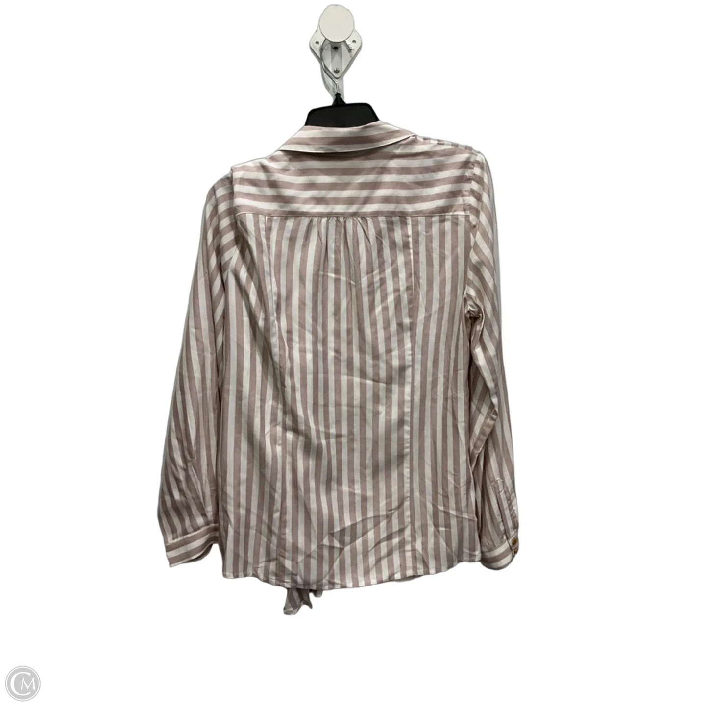 Top Long Sleeve By Maeve In Pink & White, Size: Xl