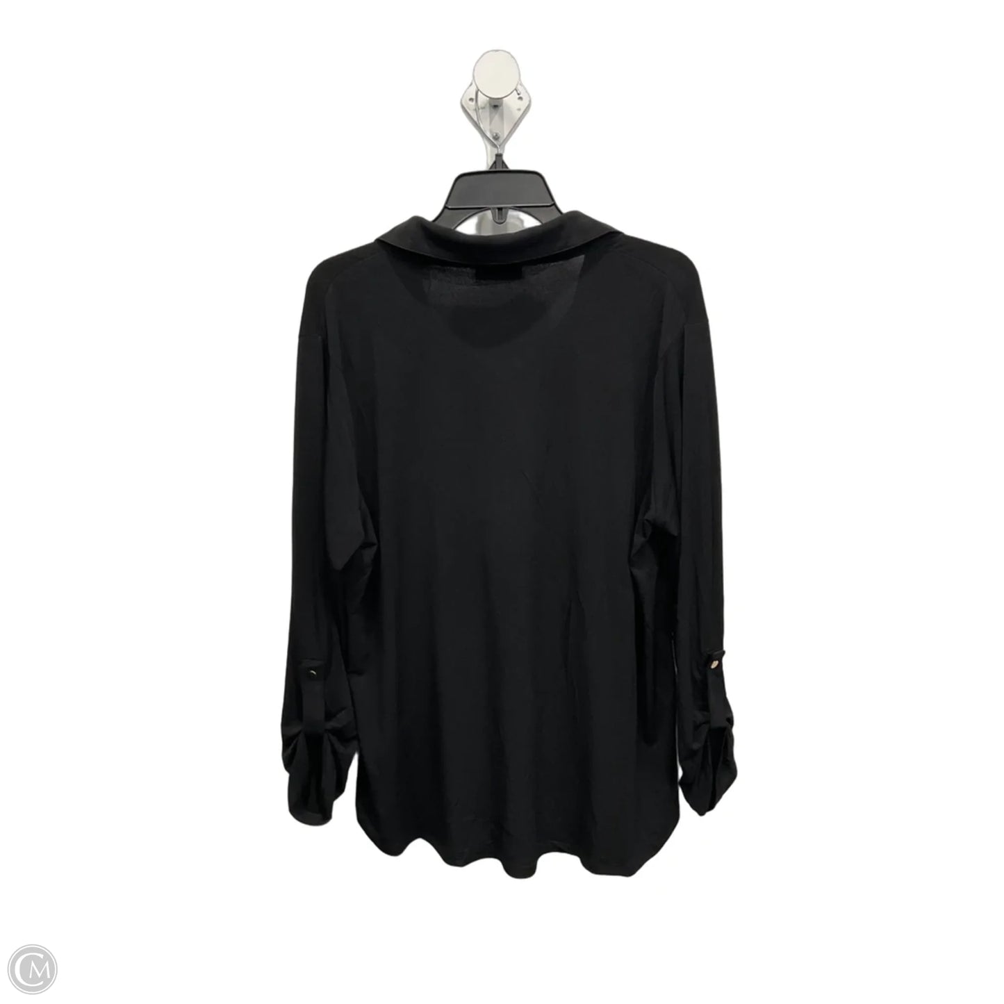 Top Long Sleeve By Tahari In Black, Size: 1x