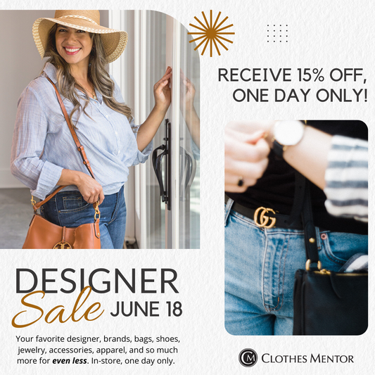 June 18 - 15% off Designer Sale *IN-STORE ONLY