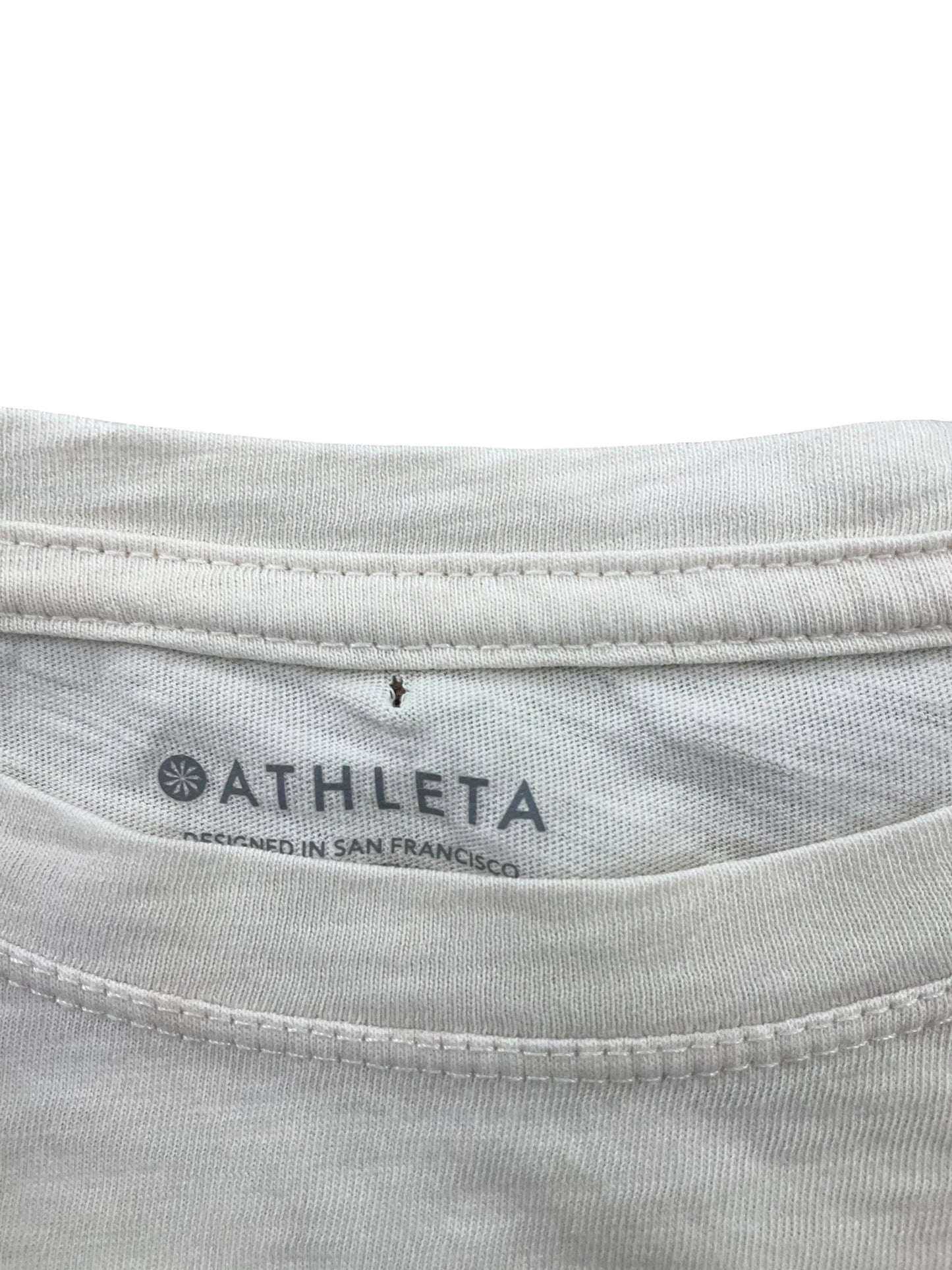 Athletic Top Short Sleeve By Athleta In Cream, Size: S