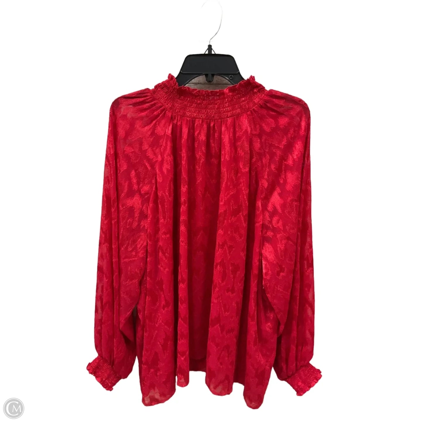Top Long Sleeve By Calvin Klein In Red, Size: 3x