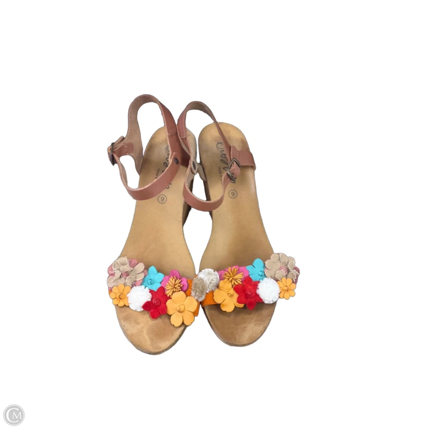 Sandals Heels Wedge By Clothes Mentor In Brown, Size: 9