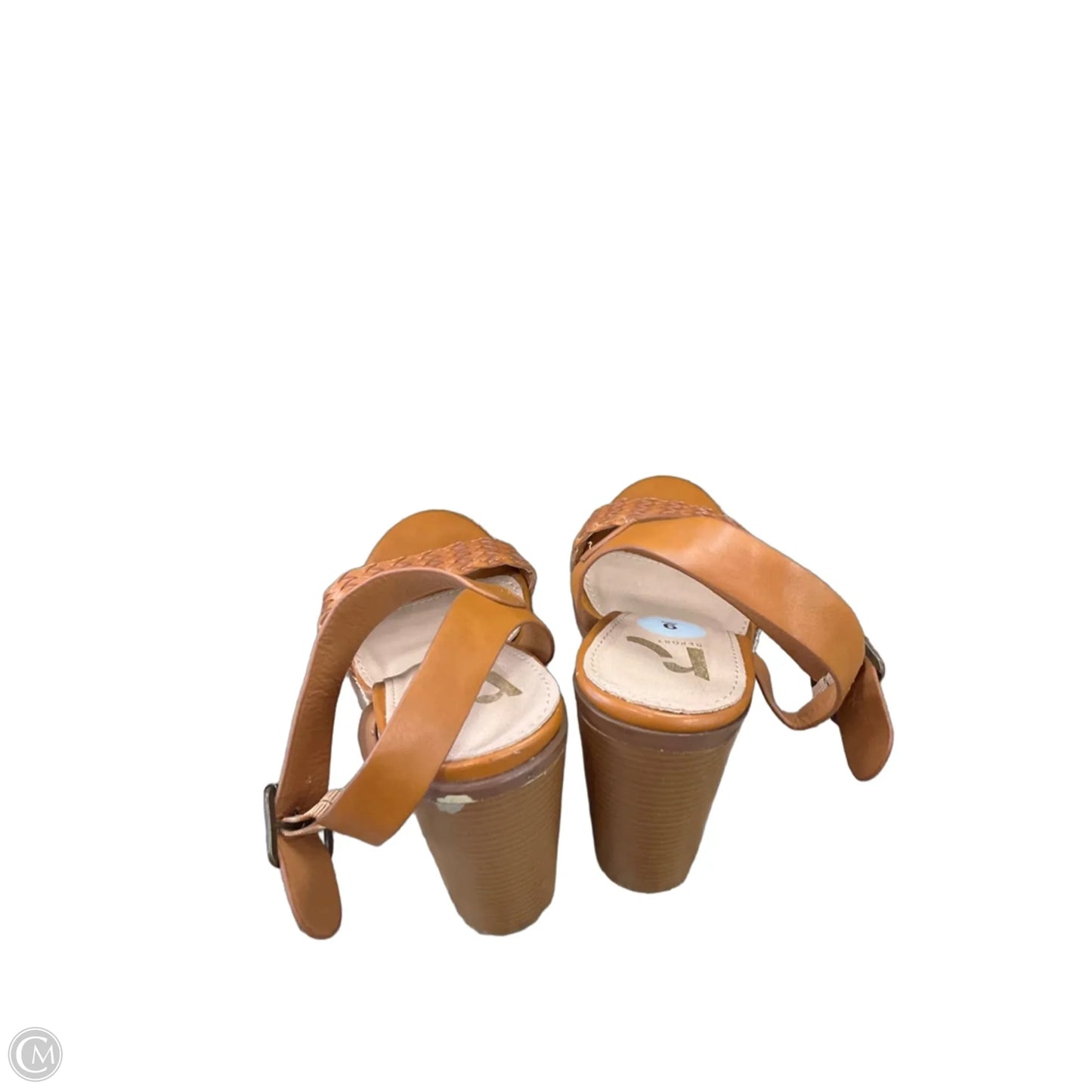Sandals Heels Block By Report In Brown, Size: 9