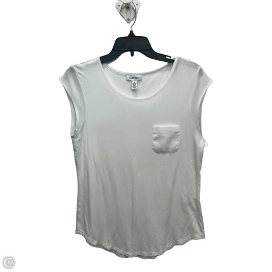 Top Sleeveless By Calvin Klein In White, Size: M