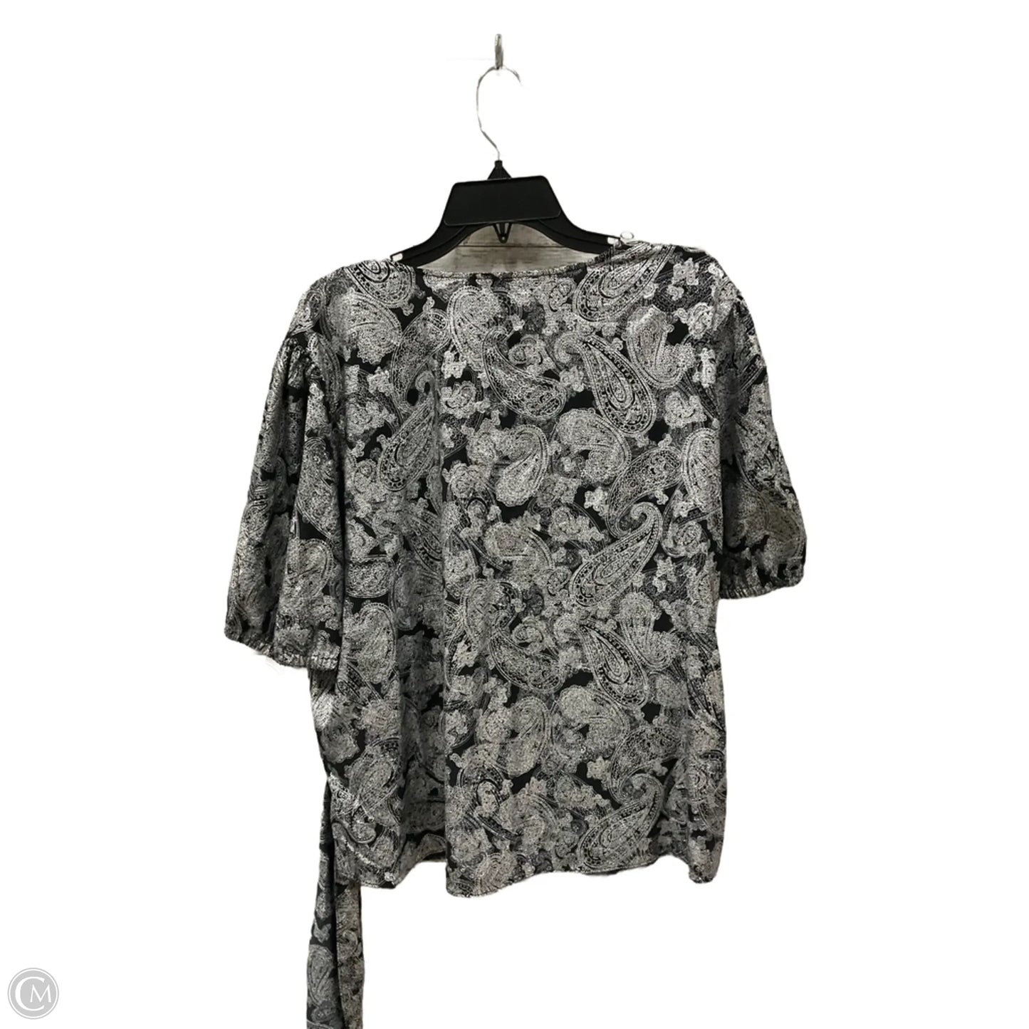 Top Short Sleeve By Michael By Michael Kors In Black & Silver, Size: 2x