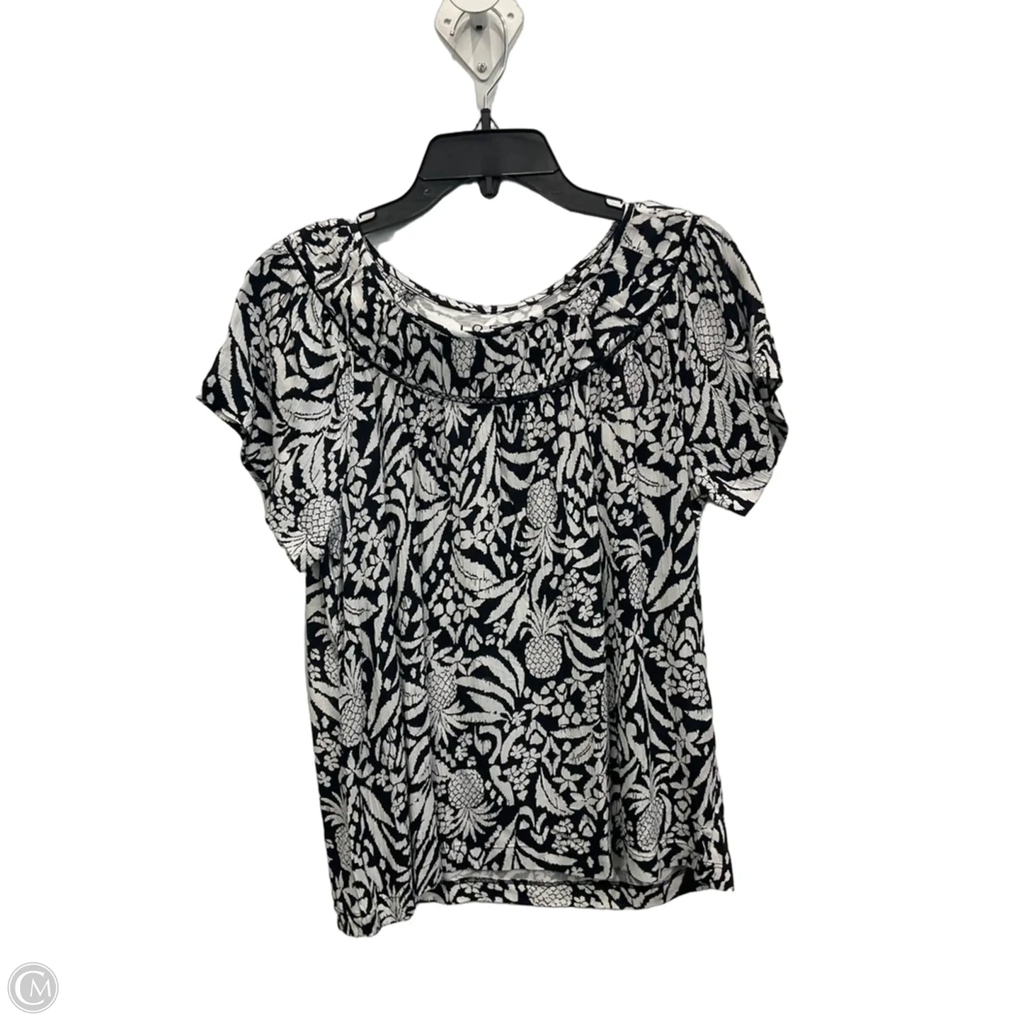 Top Short Sleeve By Loft In Black, Size: S