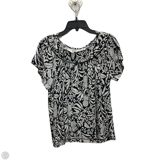 Top Short Sleeve By Loft In Black, Size: S