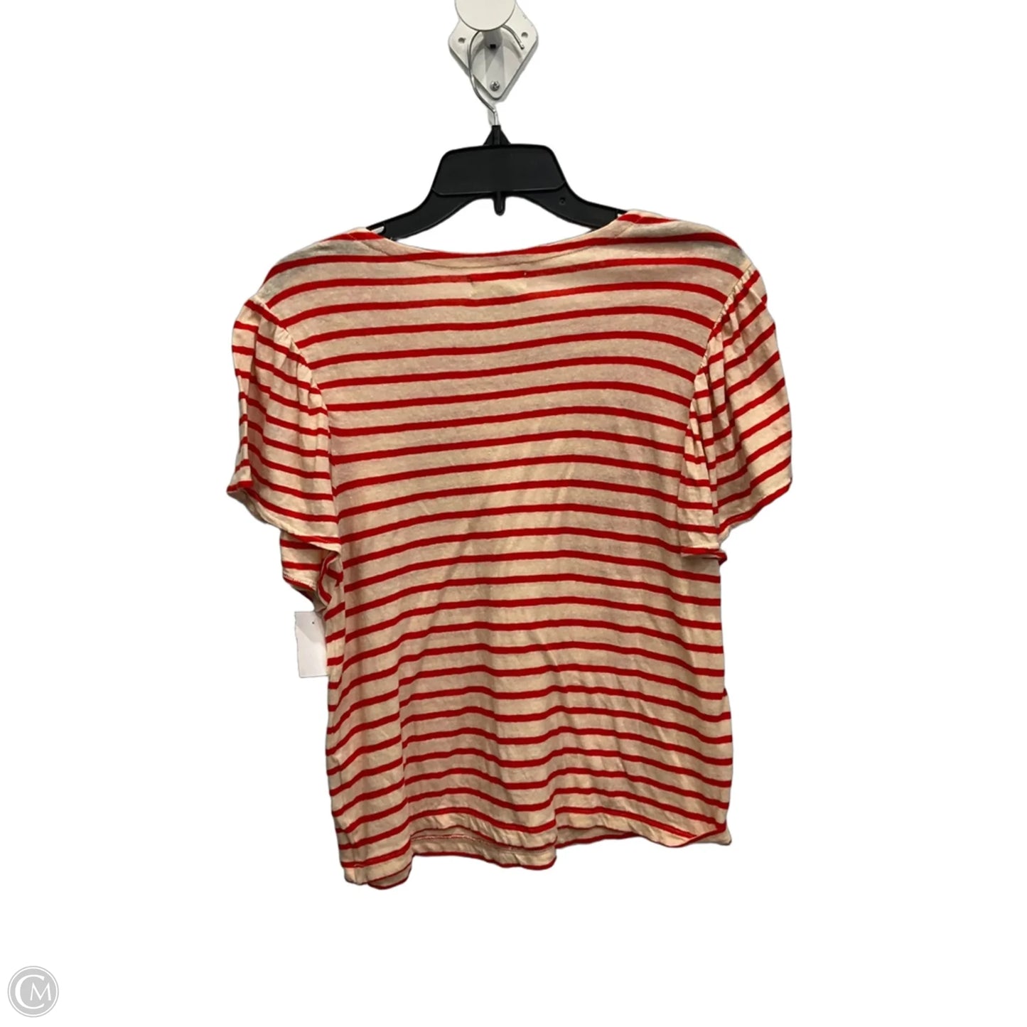 Top Short Sleeve By Madewell In Striped Pattern, Size: M