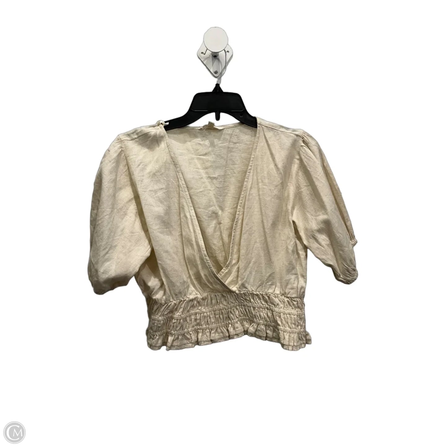 Top Short Sleeve By Sim & Sam In Cream, Size: Xl