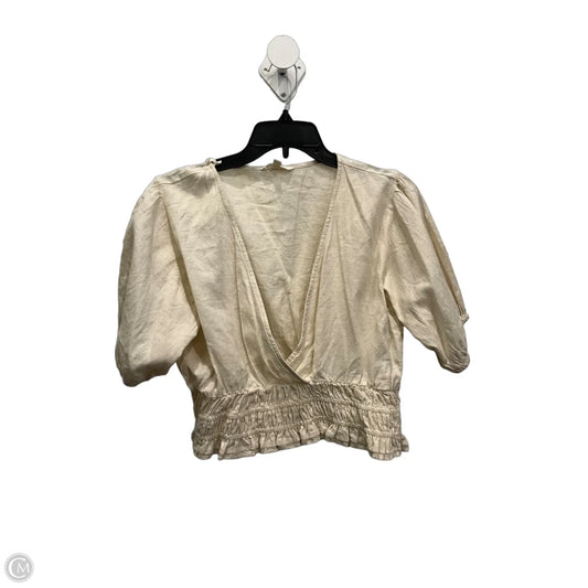 Top Short Sleeve By Sim & Sam In Cream, Size: Xl
