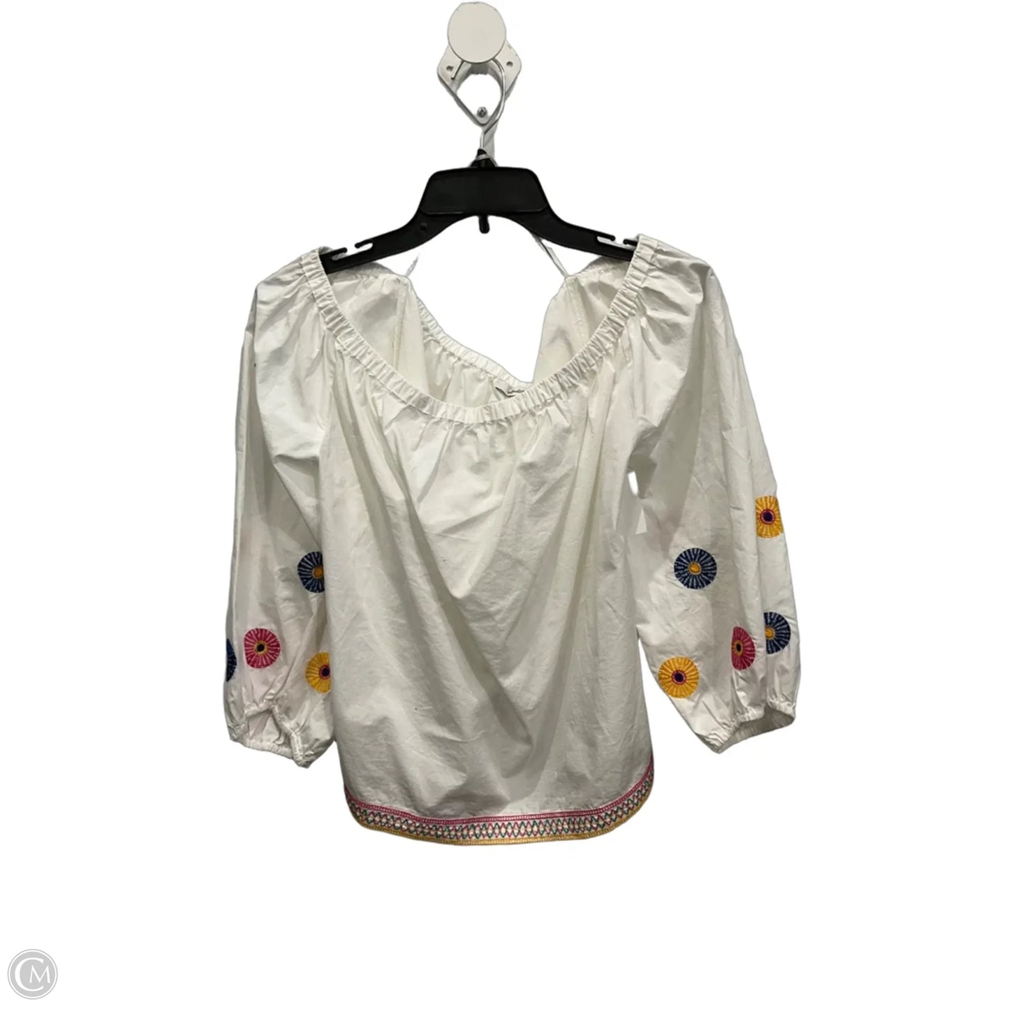 Top 3/4 Sleeve By Madewell In White, Size: L