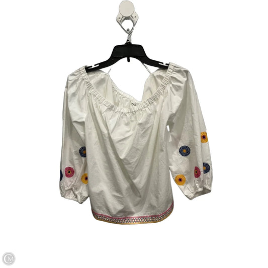 Top 3/4 Sleeve By Madewell In White, Size: L