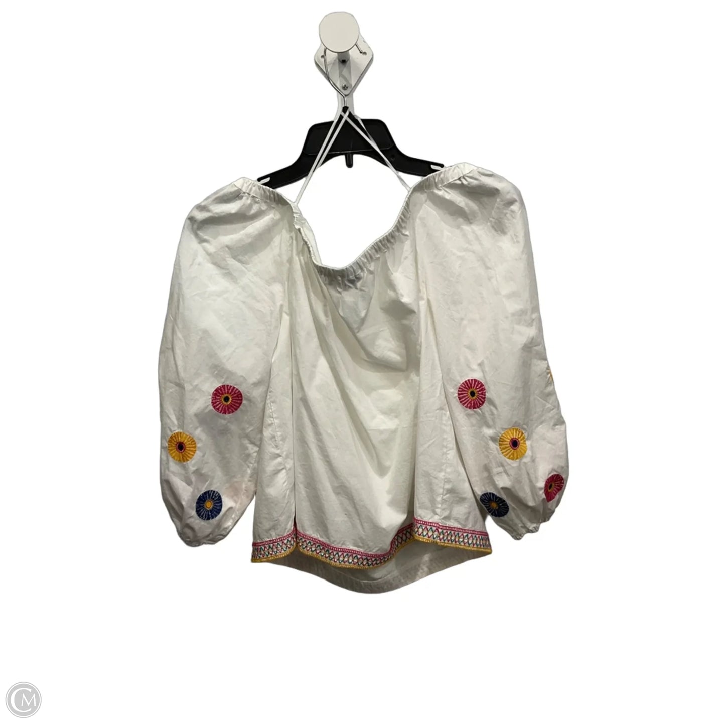 Top 3/4 Sleeve By Madewell In White, Size: L