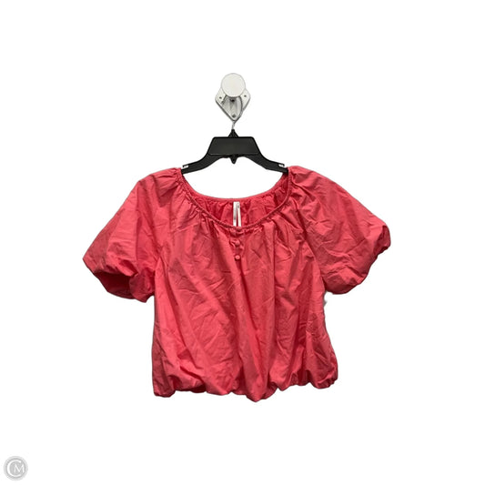 Top Short Sleeve By Anthropologie In Pink, Size: M
