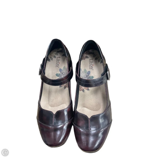 Shoes Heels Wedge By Taos In Maroon, Size: 7.5