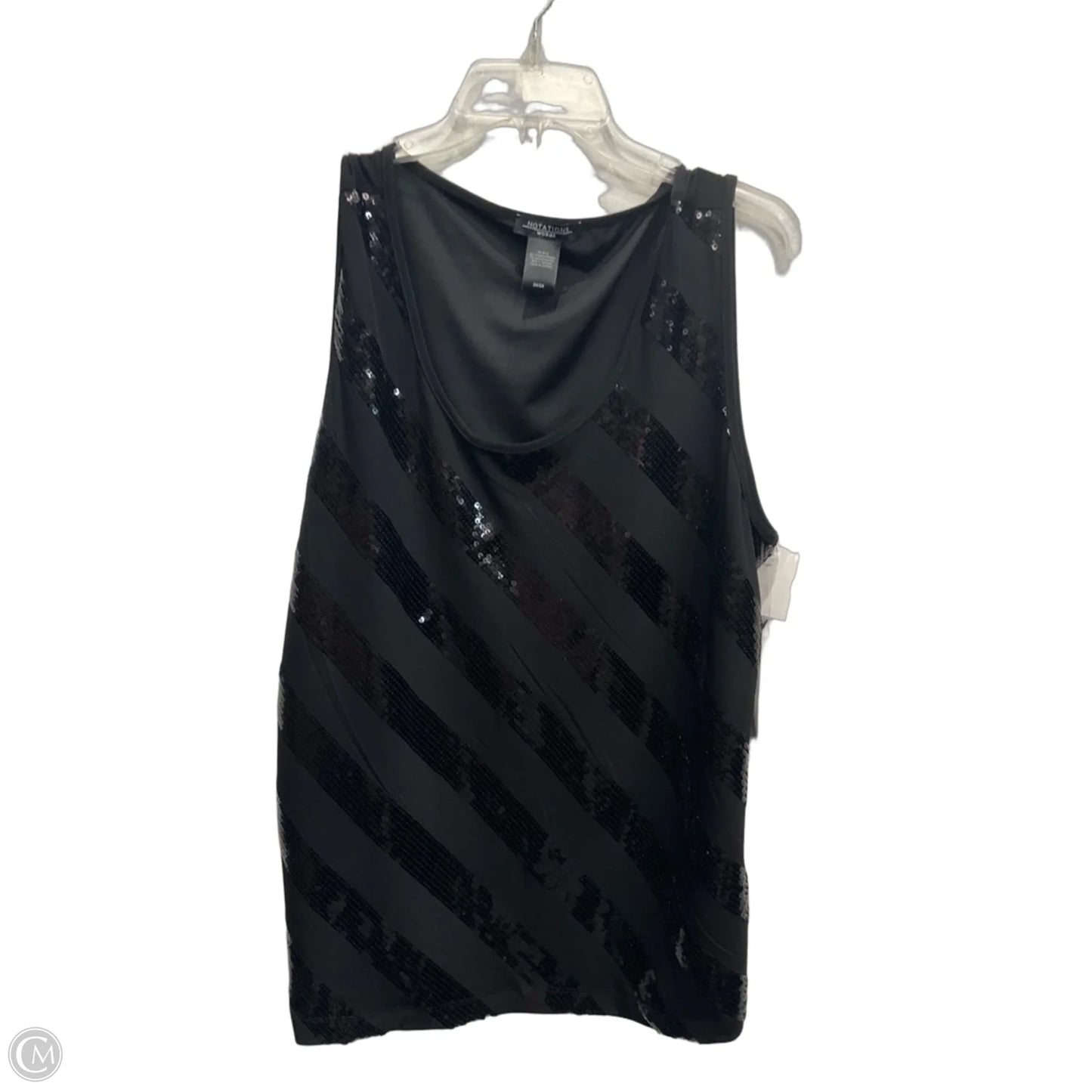 Top Sleeveless By Notations In Black, Size: 3x