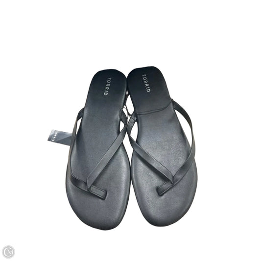 Sandals Flip Flops By Torrid In Black, Size: 12
