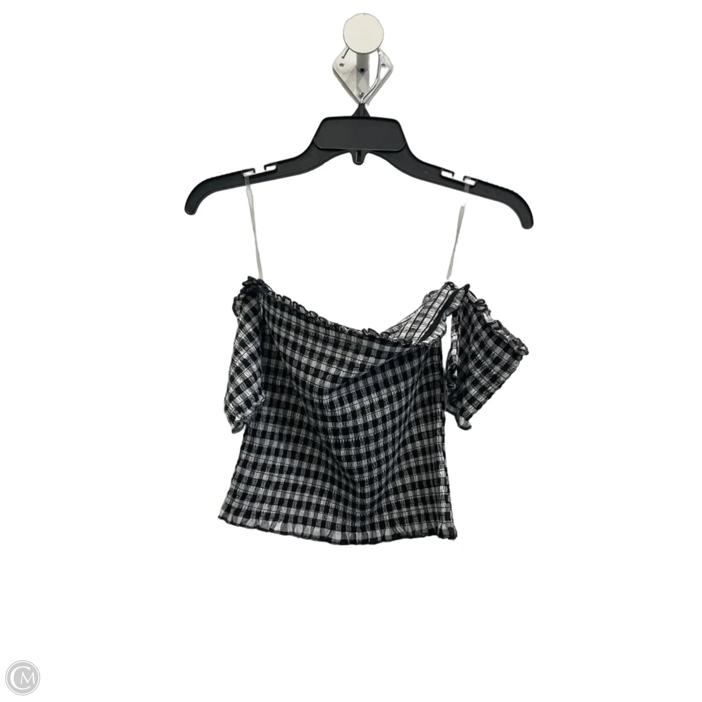 Top Short Sleeve By Clothes Mentor In Checkered Pattern, Size: L