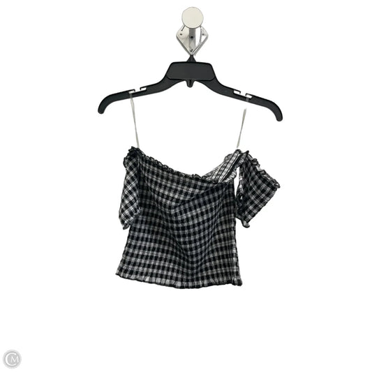 Top Short Sleeve By Clothes Mentor In Checkered Pattern, Size: L