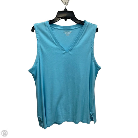 Top Sleeveless By Chicos In Teal, Size: Xl
